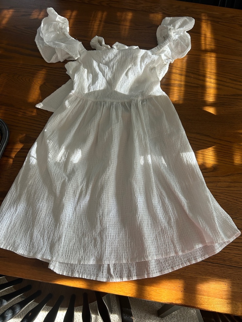 miami White Ruffled Sleeve Summer Dress/3